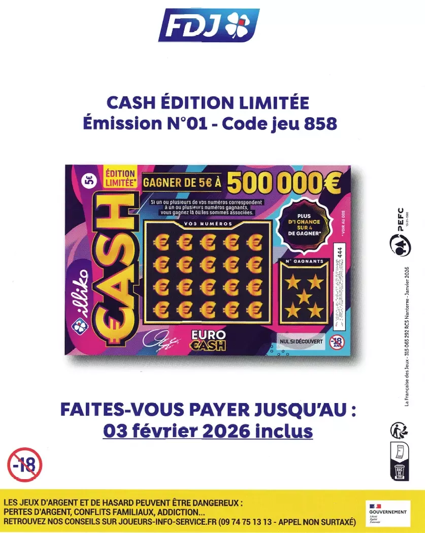 Affiche FDJ Cash édition limitée