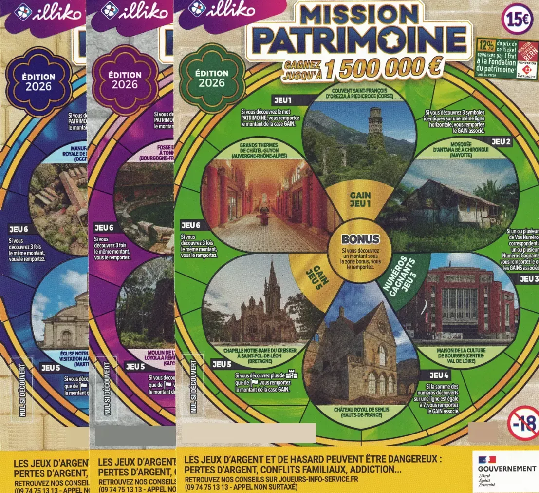 Ticket à gratter patrimoine