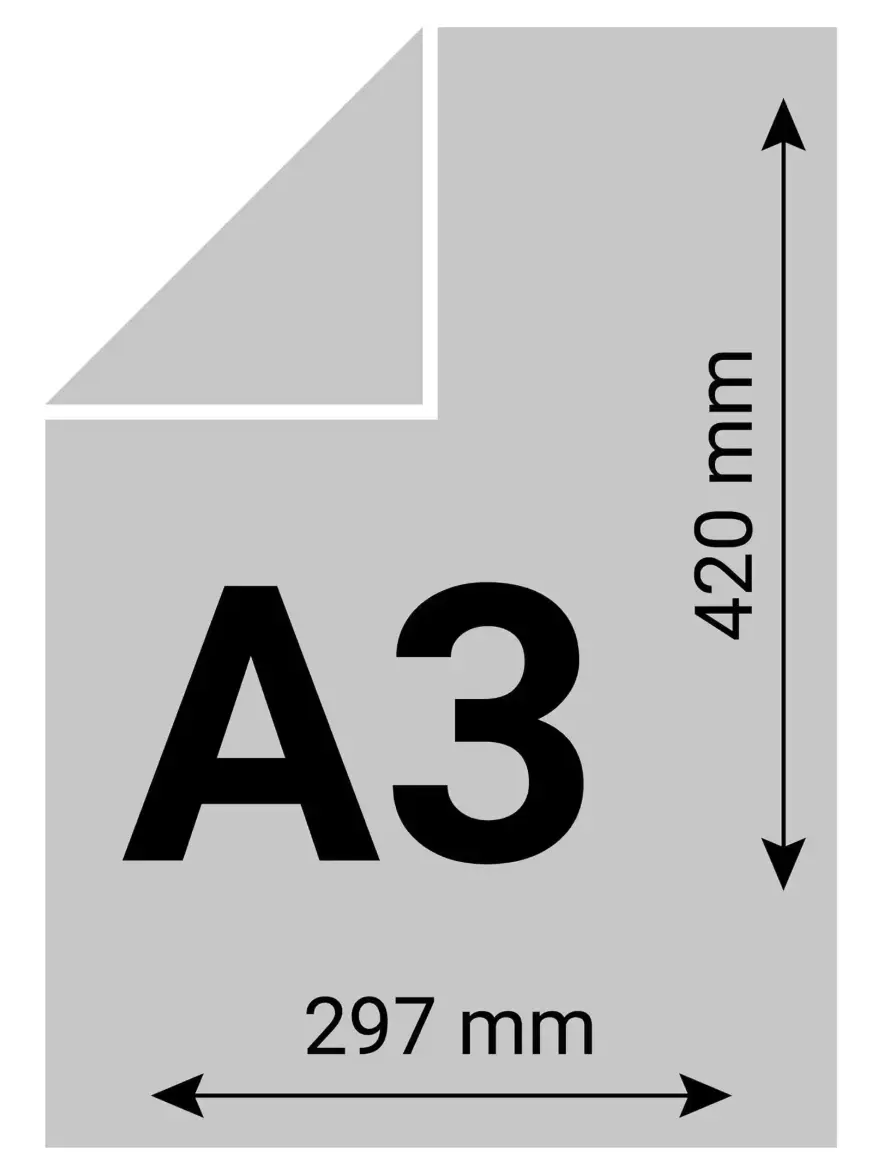 Illustration d'une feuille de papier au grand format A3.