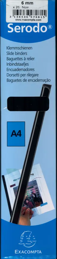 Baguette de reliure pour documents fins.